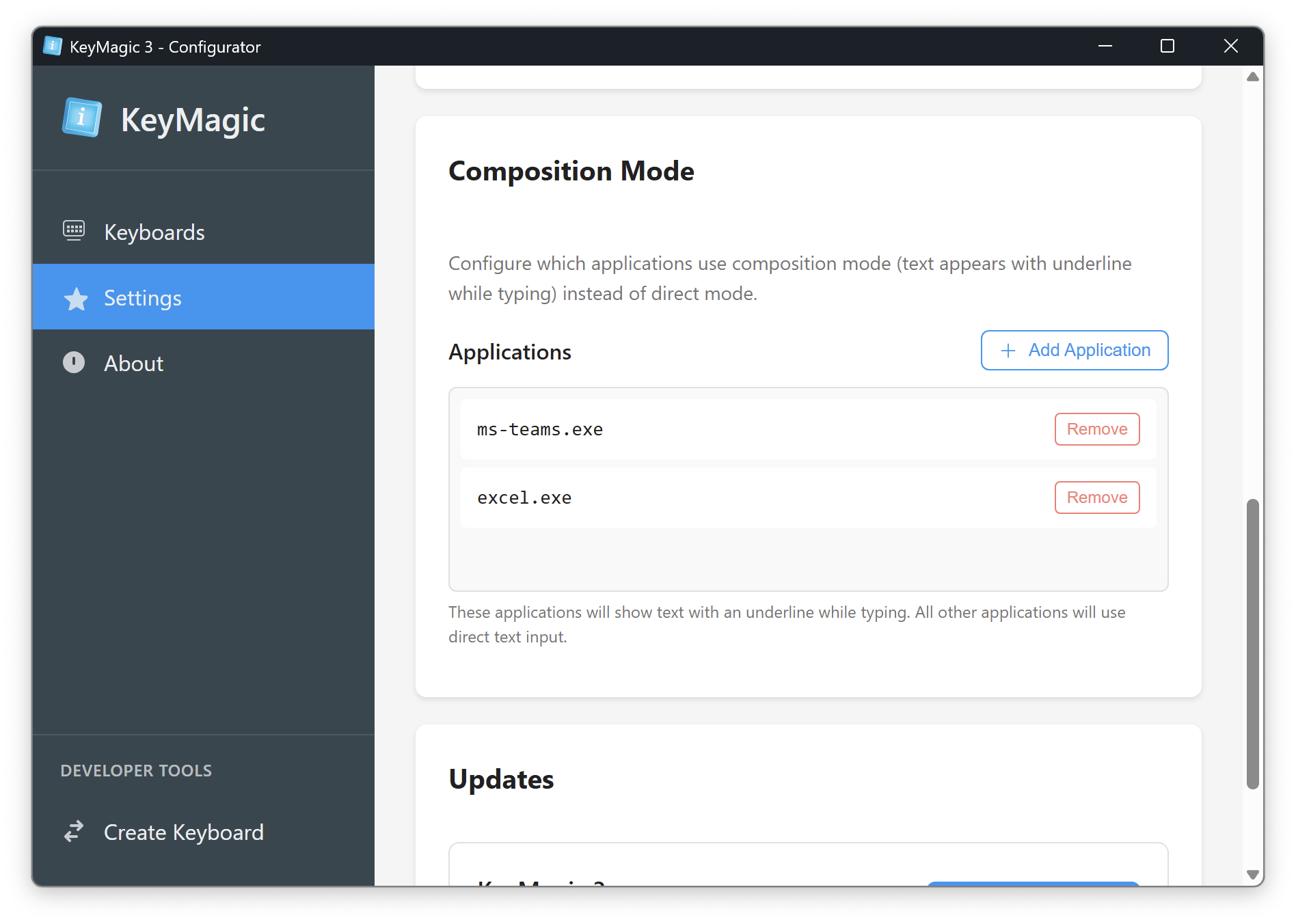 Composition Mode Settings